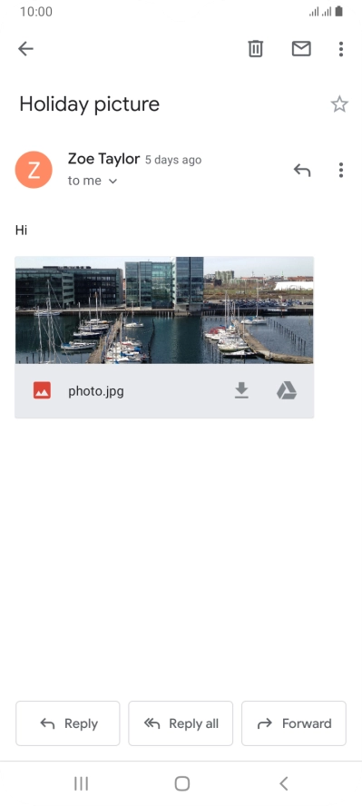 If an application is open on your phone, such as a Mail, you can also use the functions available here, e.g.: Reply to this email.