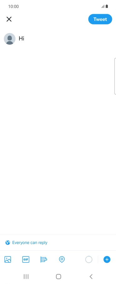 Write the required text and press Tweet.