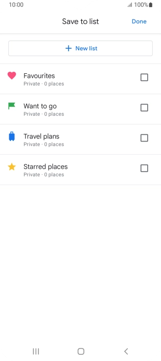 Press the required setting.
