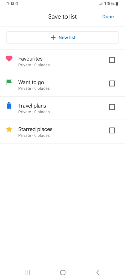 Press the required setting.