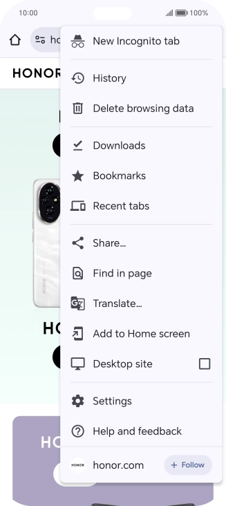 Press Settings.