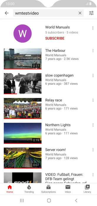 Press the required video clip.
