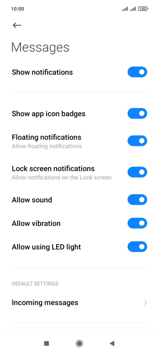 Press the indicator next to 