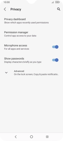 Press Permission manager.