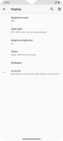 Press Brightness level.