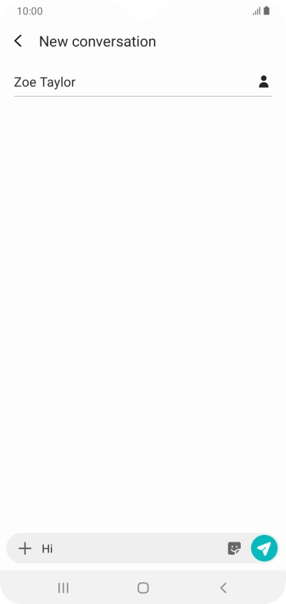 Press the send icon when you've finished your text message.