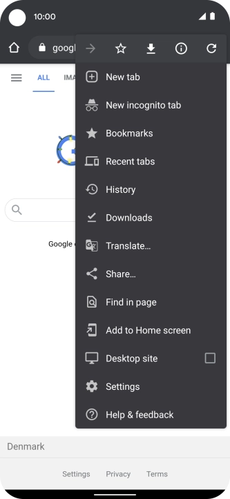 Press Settings.