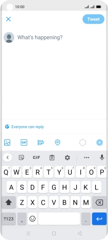 Press the text input field.