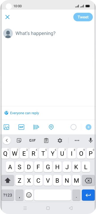Press the text input field.