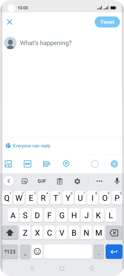 Press the text input field.
