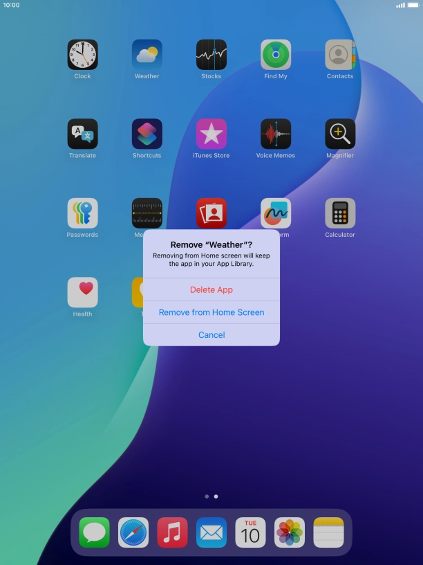Press Delete App.