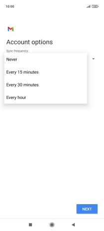 Press the required setting.