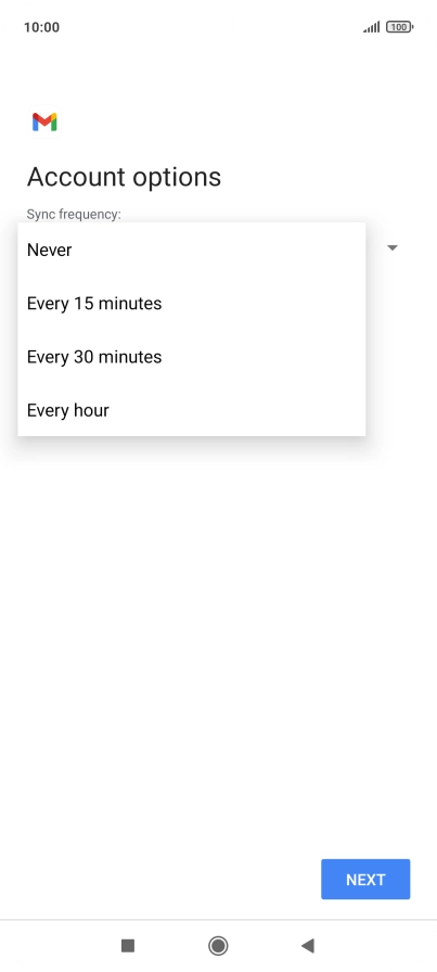 Press the required setting.