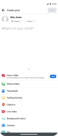 Press the text input field.