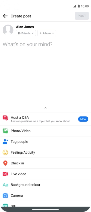 Press the text input field.