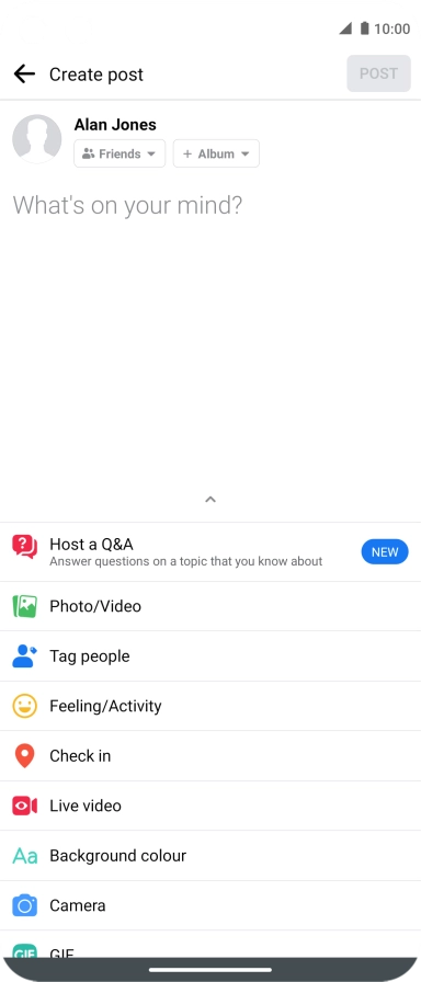 Press the text input field.