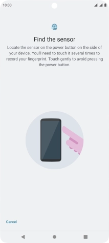 Follow the instructions on the screen to create the phone lock code using your fingerprint.