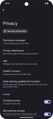 Press Privacy dashboard.