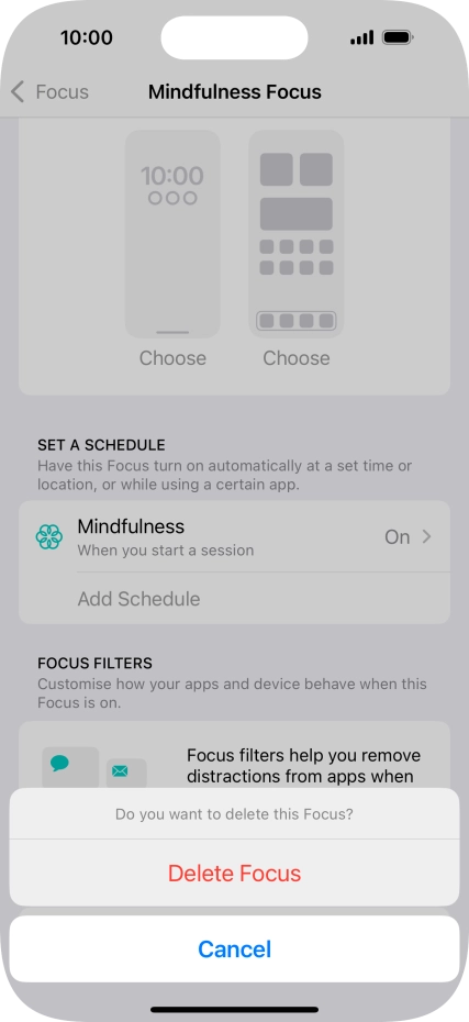 Press Delete Focus.