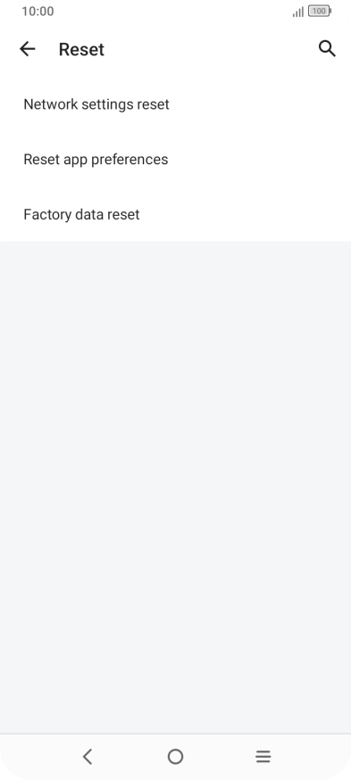 Press Factory data reset.