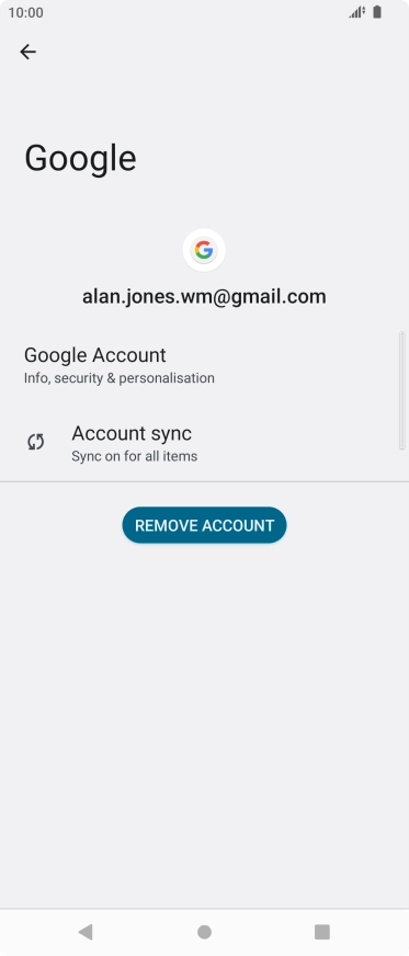Press Account sync.