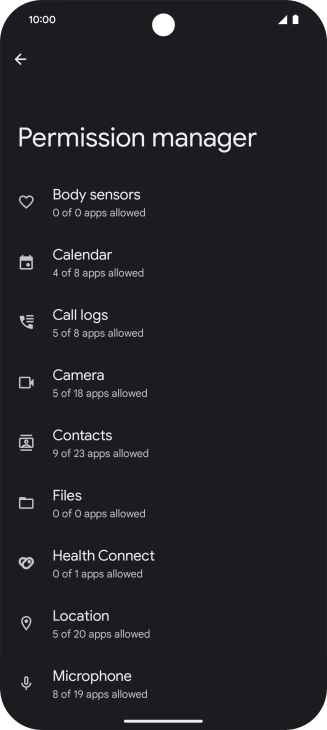 Press the required phone function.