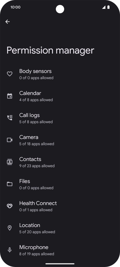 Press the required phone function.