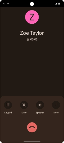 Press the end call icon.