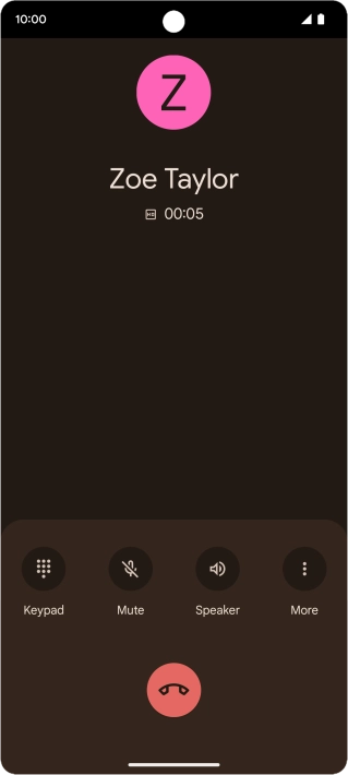 Press the end call icon.