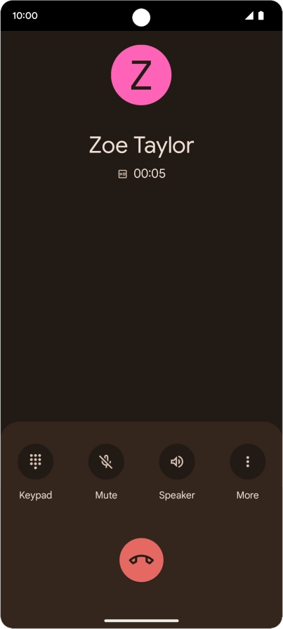 Press the end call icon.