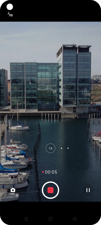 Press the stop icon to stop recording.