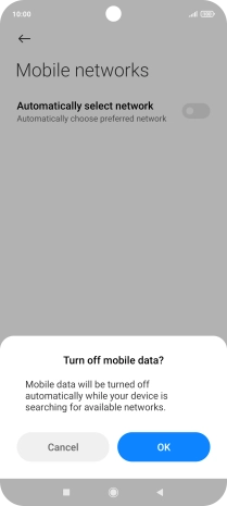 Press OK and your phone will search for networks.