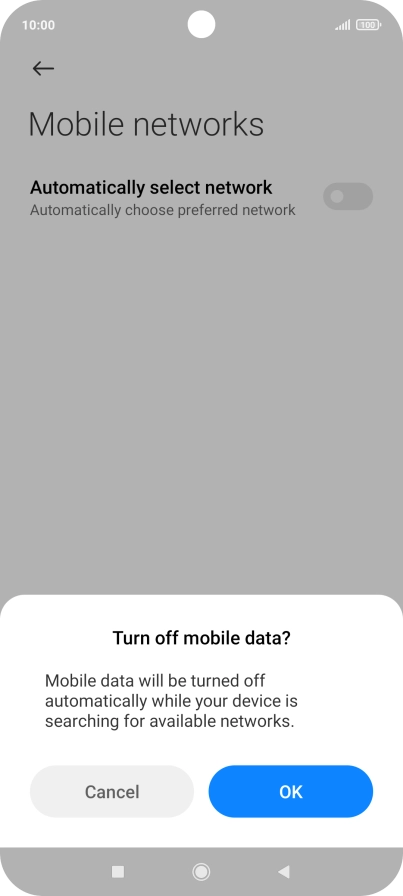Press OK and your phone will search for networks.