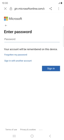Press Password and key in the password for your email account.