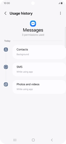The app activity for the selected app is displayed.