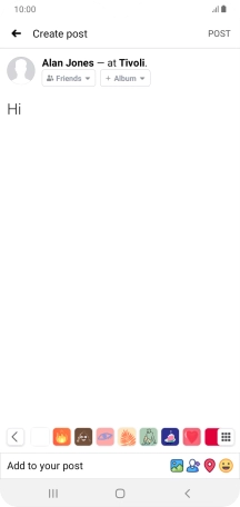 Write the required text and press POST.
