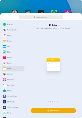 Press Add Widget.
