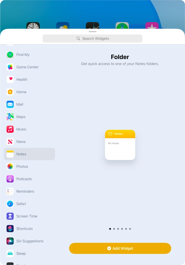 Press Add Widget.
