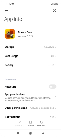 Press Clear data.