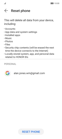 Press RESET PHONE.