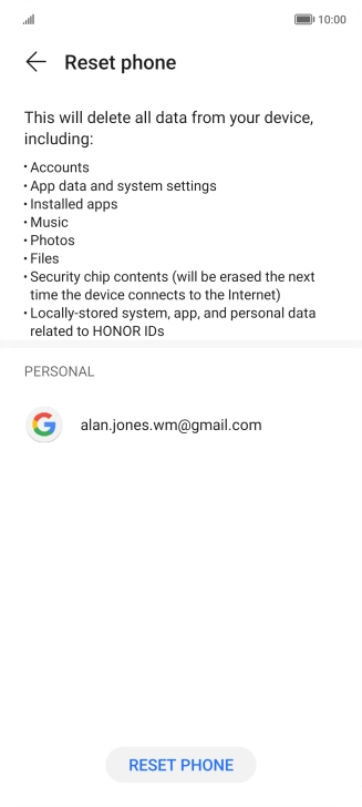 Press RESET PHONE.