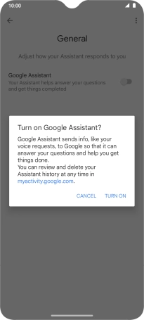 If you turn on the function, press TURN ON.