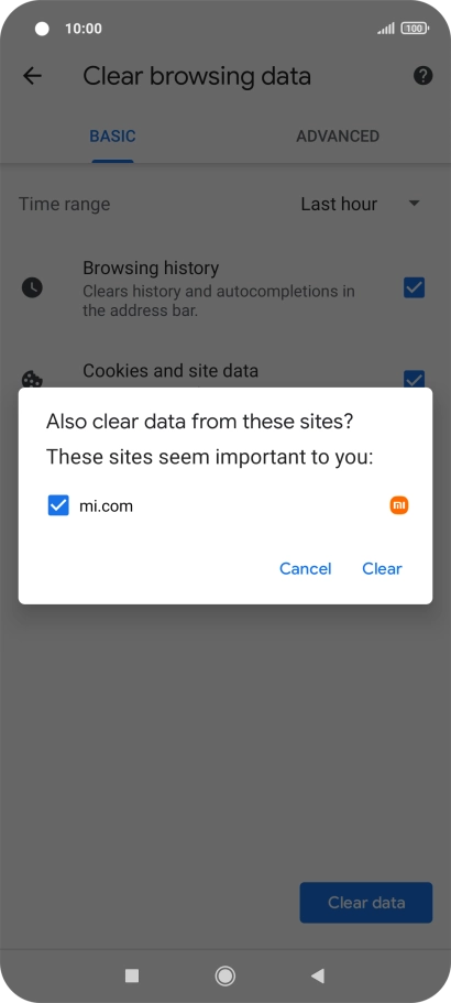 Press Clear.