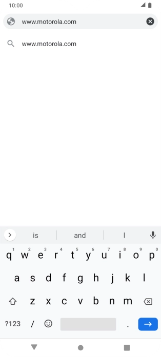 Key in the address of the required web page and press arrow right.
