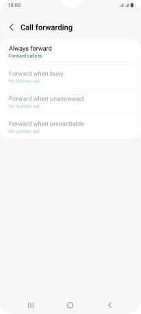 Press the required divert type.