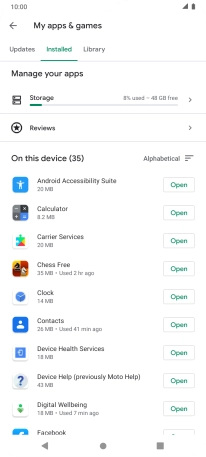 Press the required app.