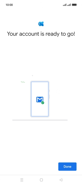 If this screen is displayed, your email account has been recognised and is being set up automatically. Follow the instructions on the screen to key in more information and finish setting up your phone.