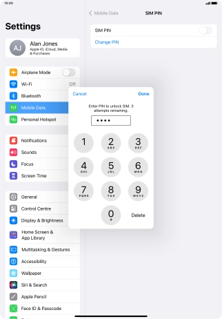Key in your PIN and press Done.