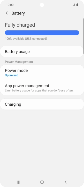 Press Power mode.