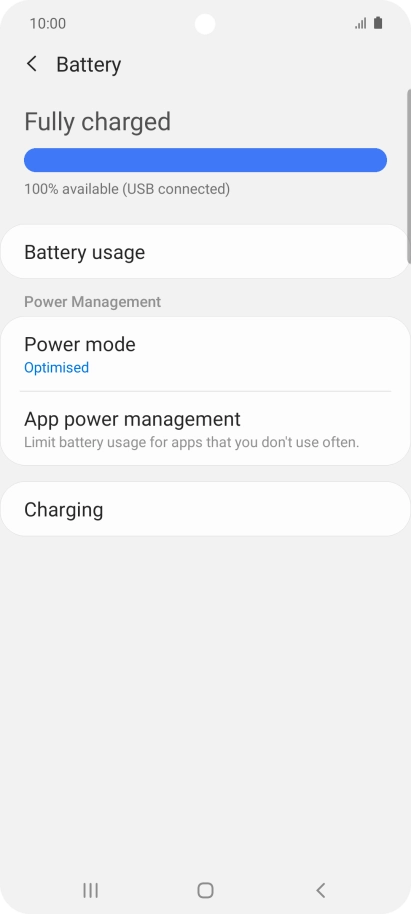 Press Power mode.